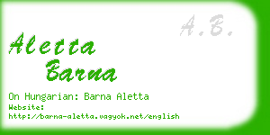 aletta barna business card